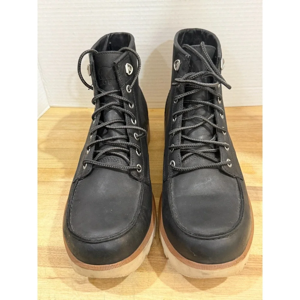 Sorel Caribou Moc Waterproof Boots Men's 10 Black Nubuck Leather 1977721-010